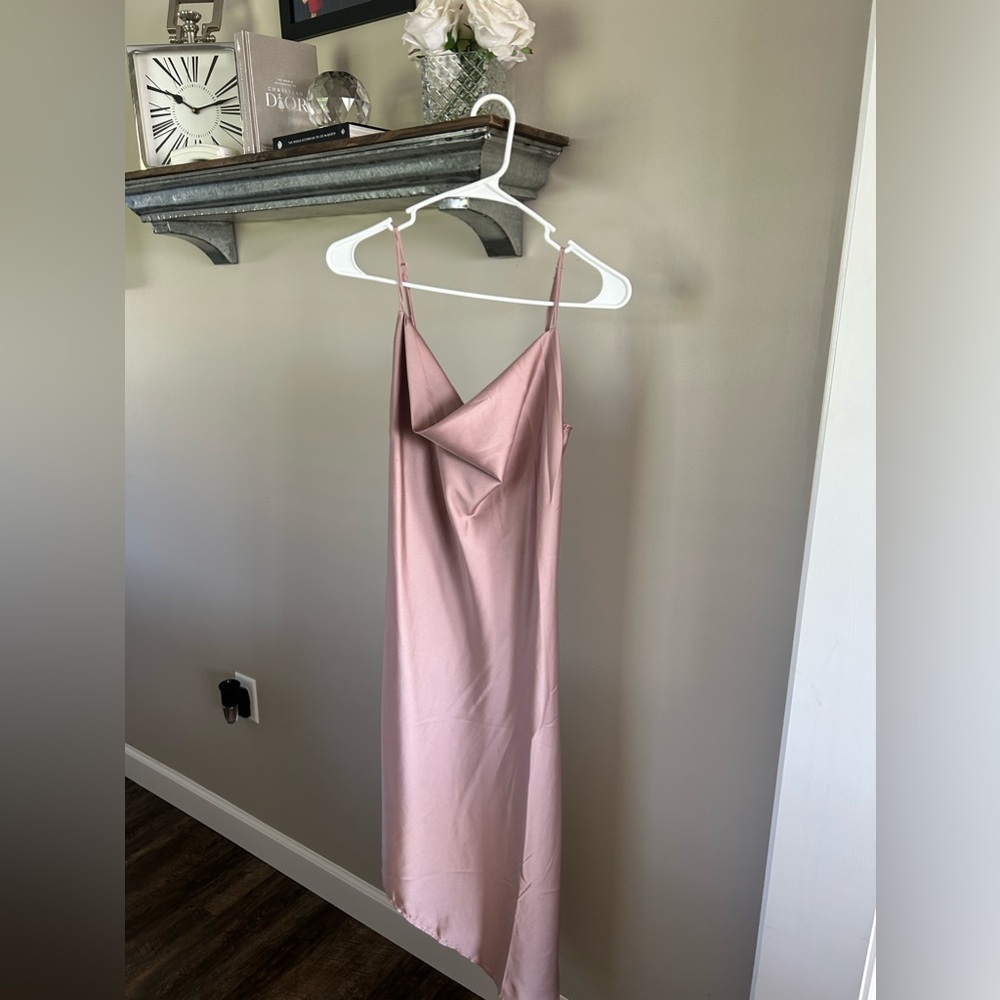 forever 21 light purple satin cowl neck dress medium